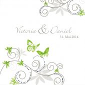 Hochzeitskarte Einladung vierseitig Titel